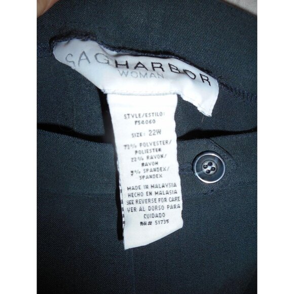 Sag Harbor Woman Size 22W Blue Grey wide leg Pants - Picture 3 of 5